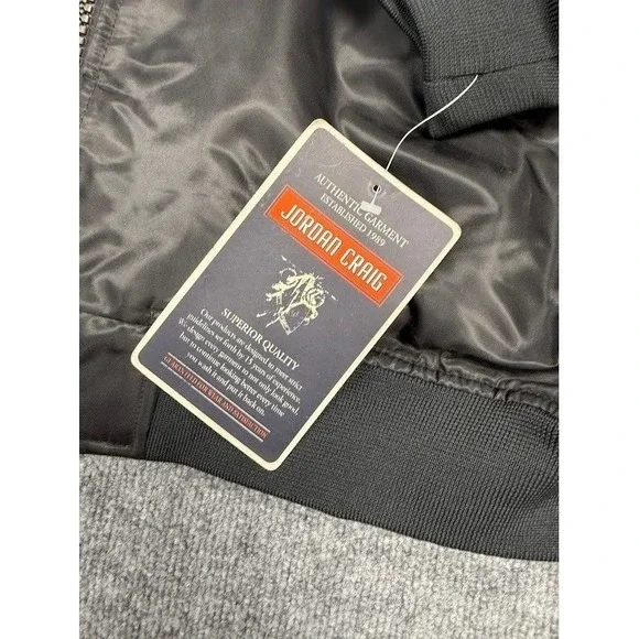 VTG Jordan Craig‎ Black Bomber Jacket Hooded Faux Fur Trim Orange Lined Mens 5XL
